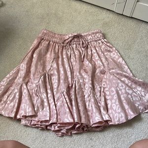 Pink satin cheetah skirt size S
